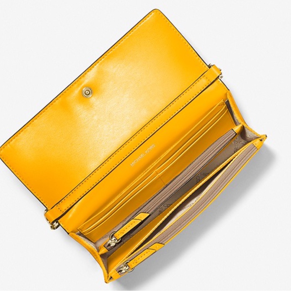 New! Micheal Kors 💛 2 Pieces 💛 Saffiano Leather 2 in 1 Crossbody Shoulder Bag - Picture 4 of 6